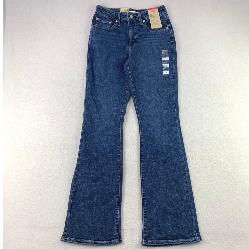 Levi's 725 High Rise Bootcut Jeans Women 28 Blue NWT Stellar Stretch Slim Fit